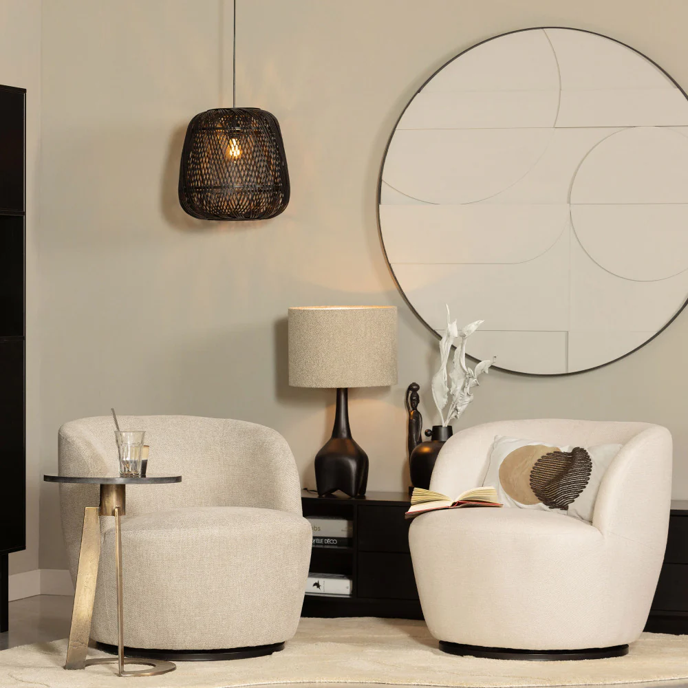 Serra - Fauteuil Pivotant Design - Tissu - Écru - Image 8