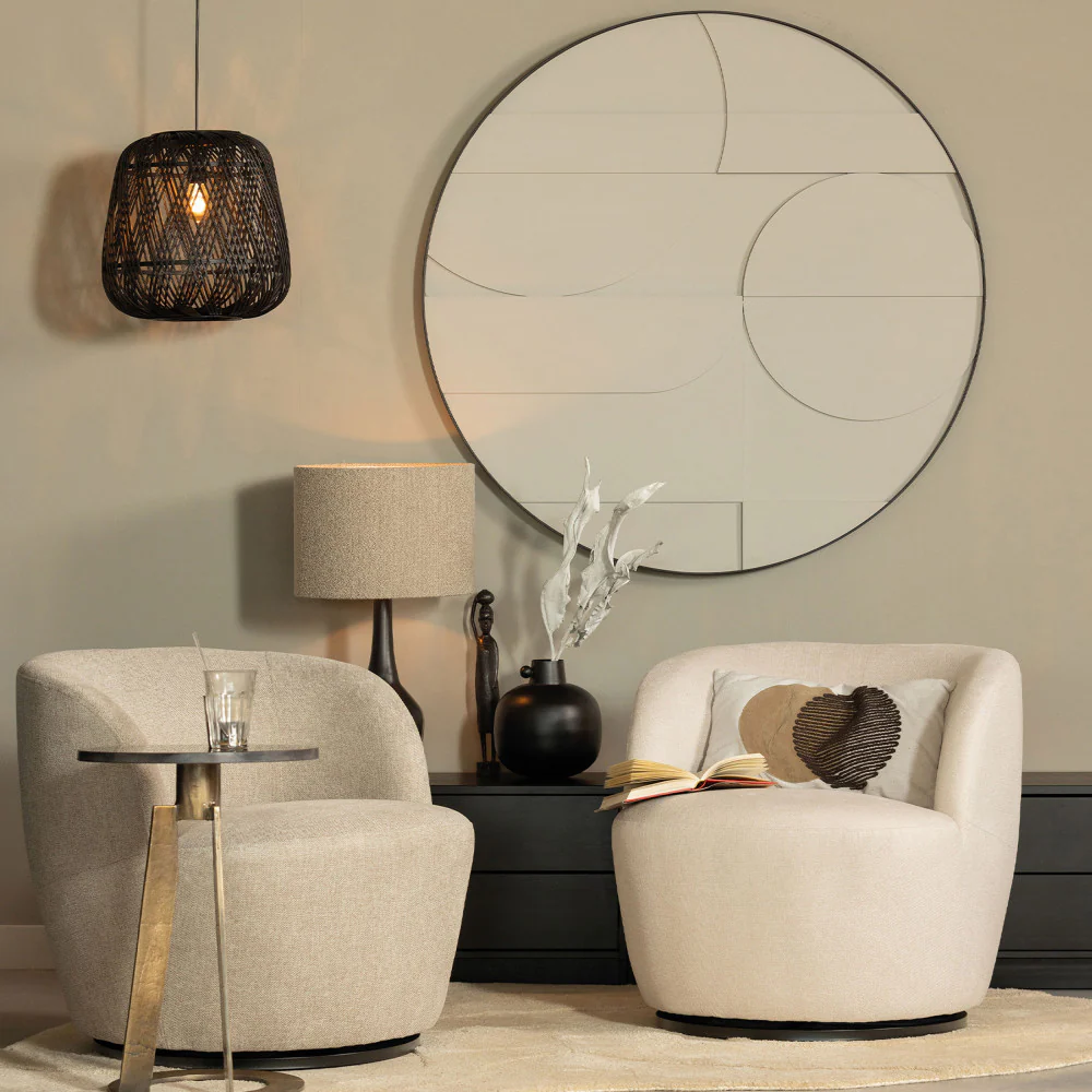 Serra - Fauteuil Pivotant Design - Tissu - Naturel - Image 8