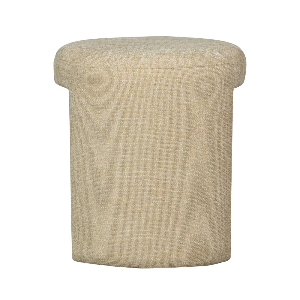 Charlie - Pouf Rond - Tissu - Beige - Image 4