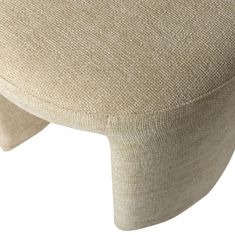 Charlie - Pouf Rond - Tissu - Beige - Image 6
