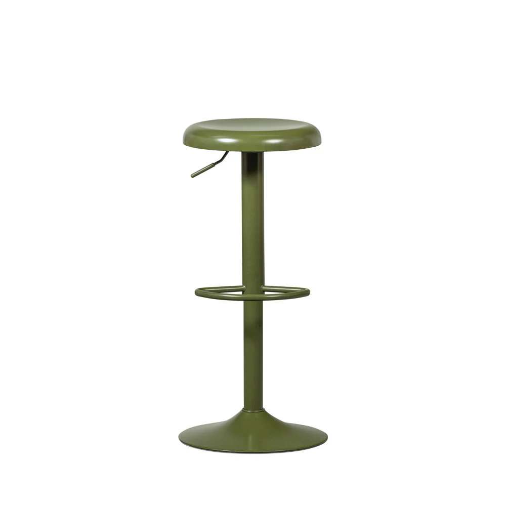 Isaac - Tabouret De Bar Réglable H61 - Métal - Vert kaki - Image 2