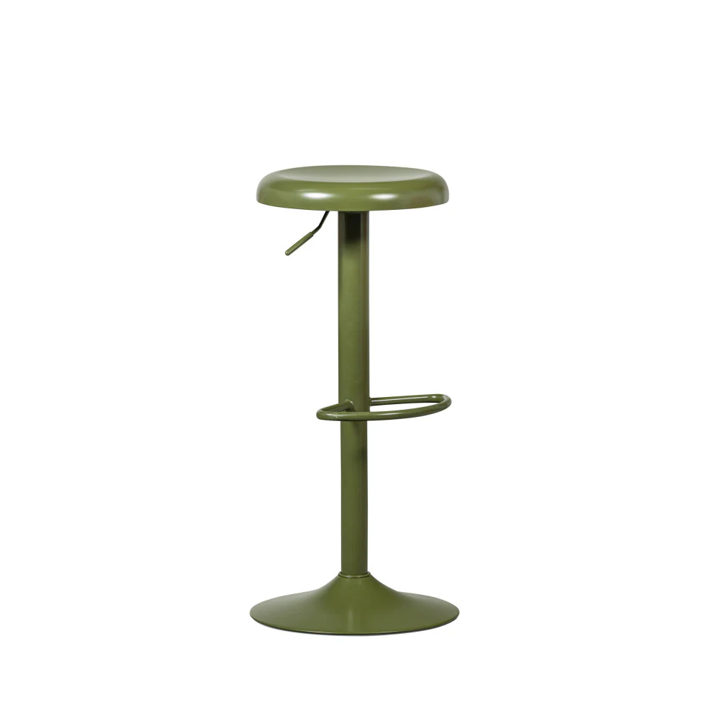 Isaac - Tabouret De Bar Réglable H61 - Métal - Vert kaki - Image 3