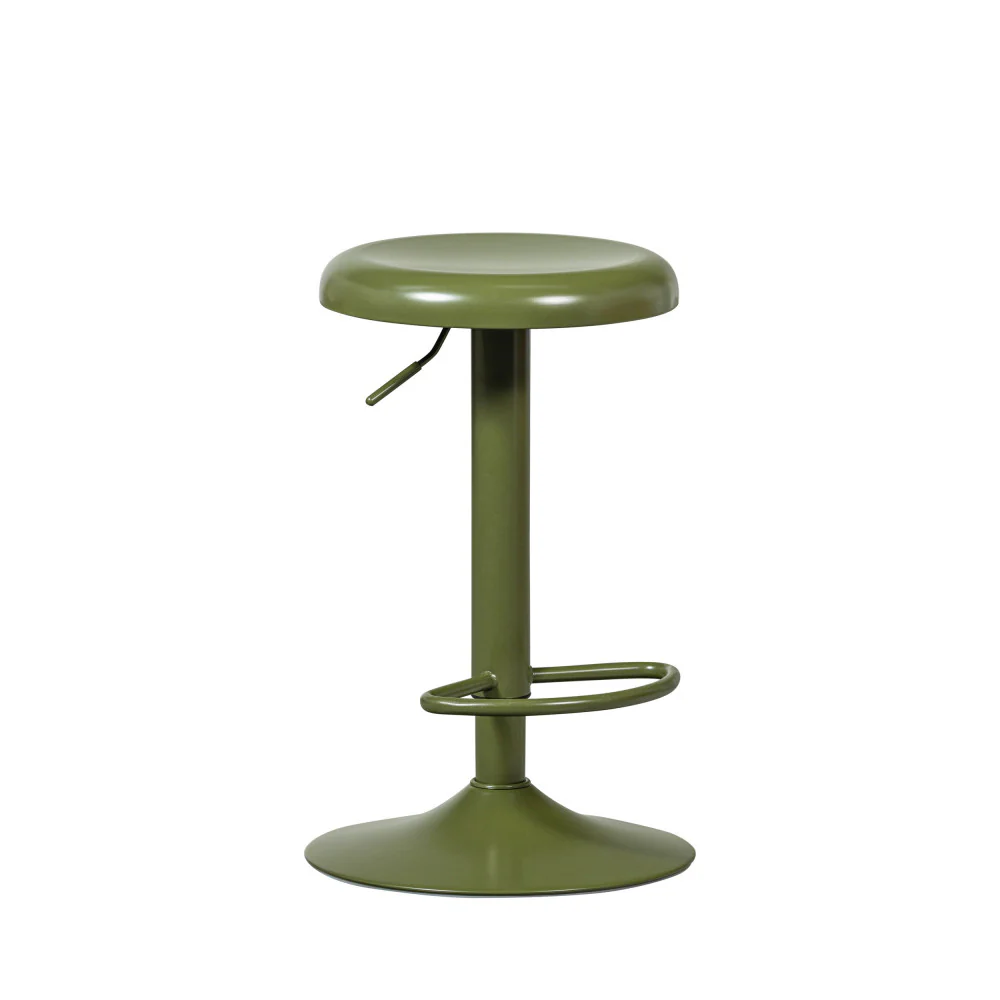Isaac - Tabouret De Bar Réglable H61 - Métal - Vert kaki - Image 4