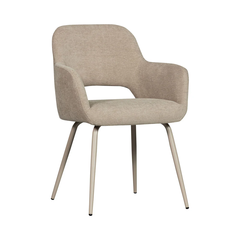 Jenny - Lot De 2 Fauteuils De Table - Tissu - Beige - Image 3