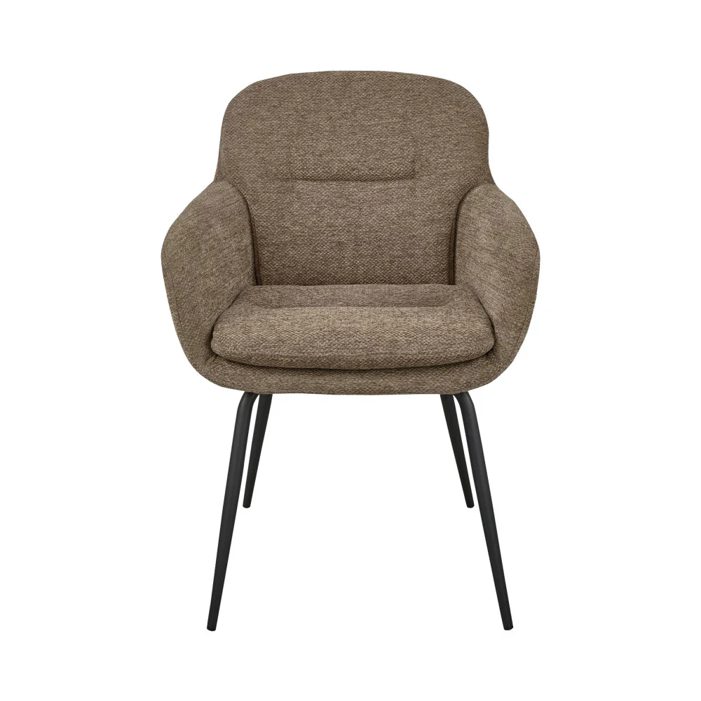 Runa - Lot De 2 Fauteuils De Table - Tissu & Métal - Taupe - Image 4