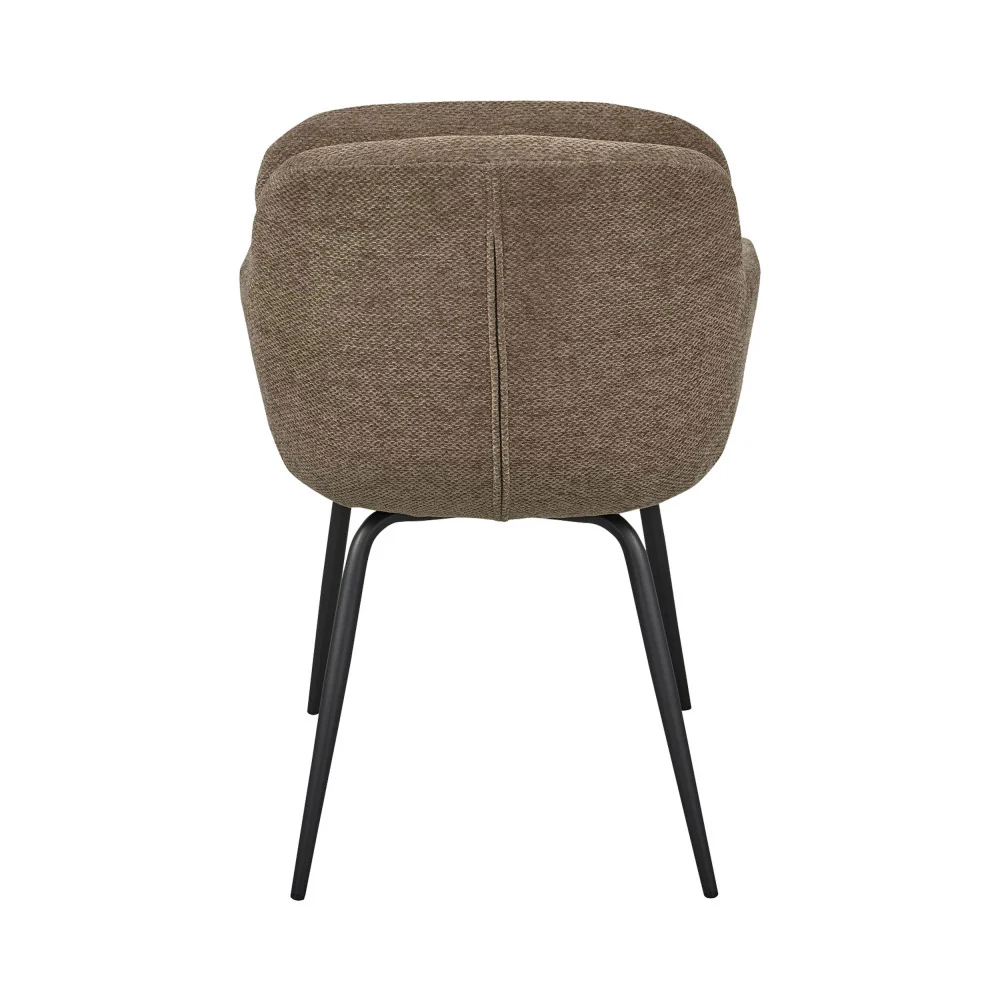 Runa - Lot De 2 Fauteuils De Table - Tissu & Métal - Taupe - Image 5