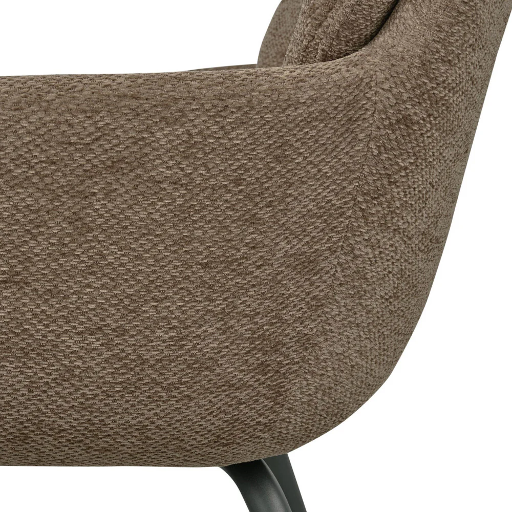 Runa - Lot De 2 Fauteuils De Table - Tissu & Métal - Taupe - Image 7