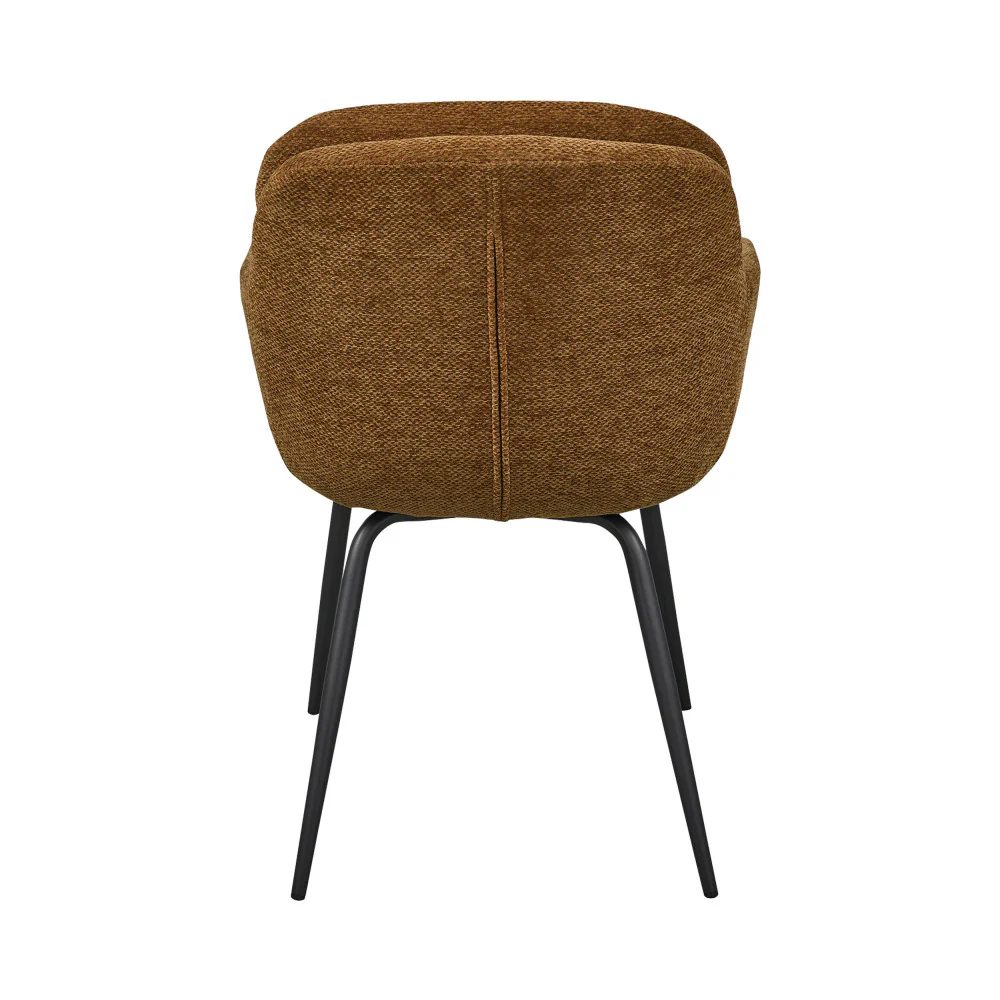 Runa - Lot De 2 Fauteuils De Table - Tissu & Métal - Caramel - Image 5