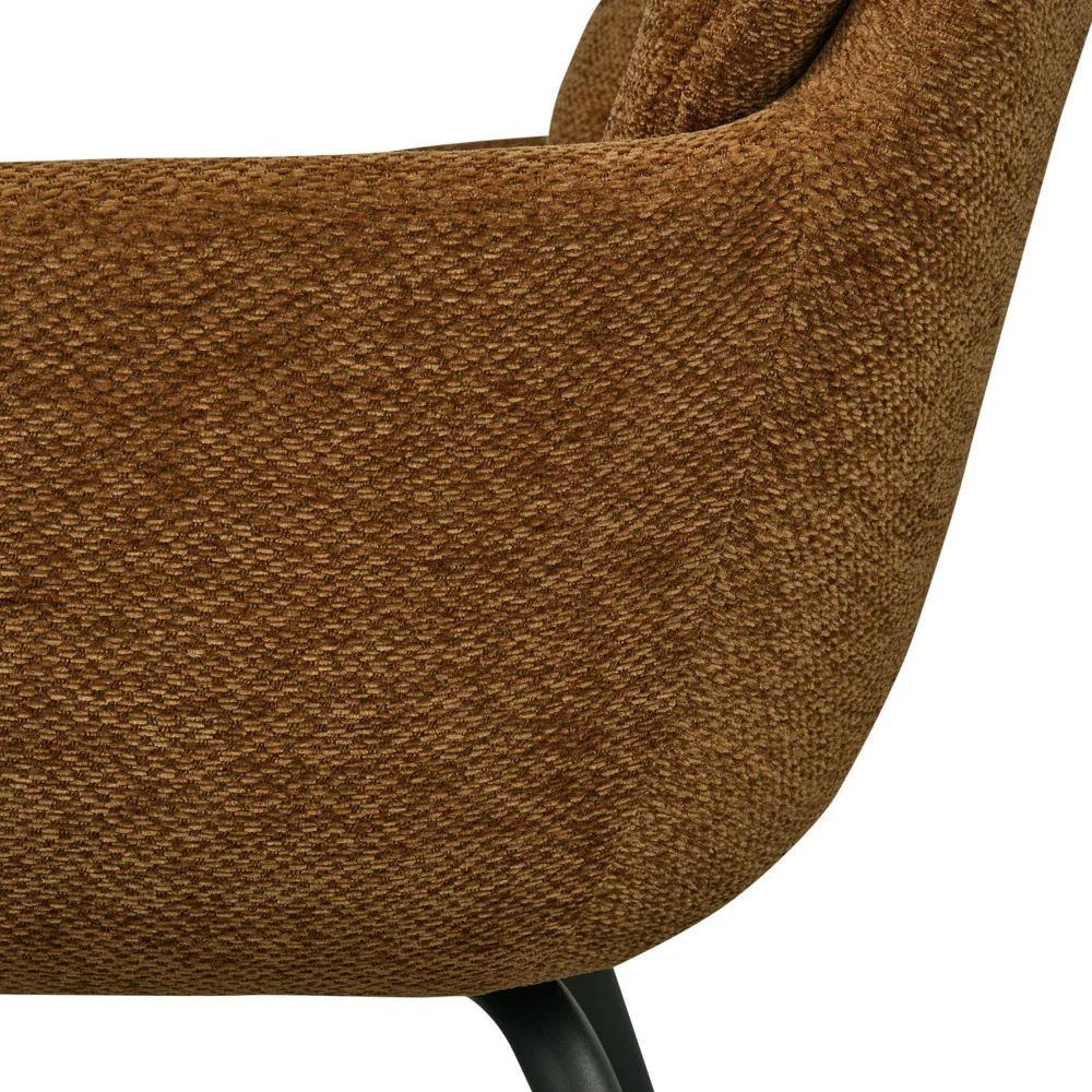 Runa - Lot De 2 Fauteuils De Table - Tissu & Métal - Caramel - Image 8
