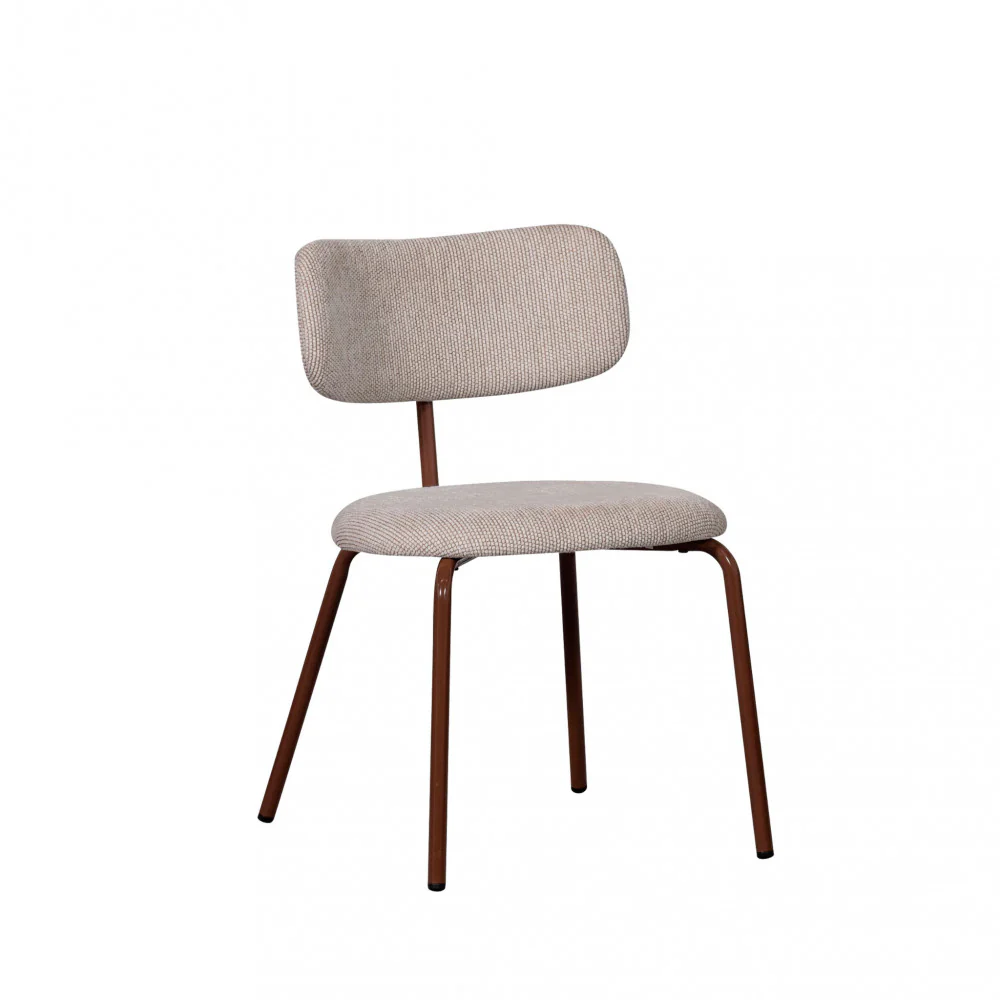 Travis - Lot De 2 Chaises - Tissu & Métal - Beige - Image 2