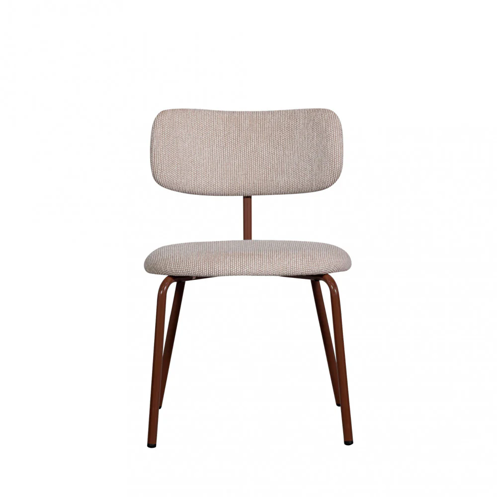 Travis - Lot De 2 Chaises - Tissu & Métal - Beige - Image 3