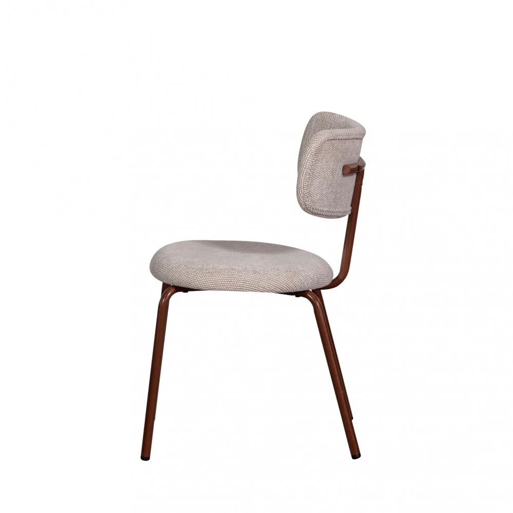 Travis - Lot De 2 Chaises - Tissu & Métal - Beige - Image 4