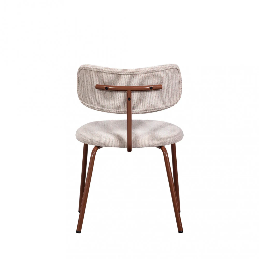 Travis - Lot De 2 Chaises - Tissu & Métal - Beige - Image 5