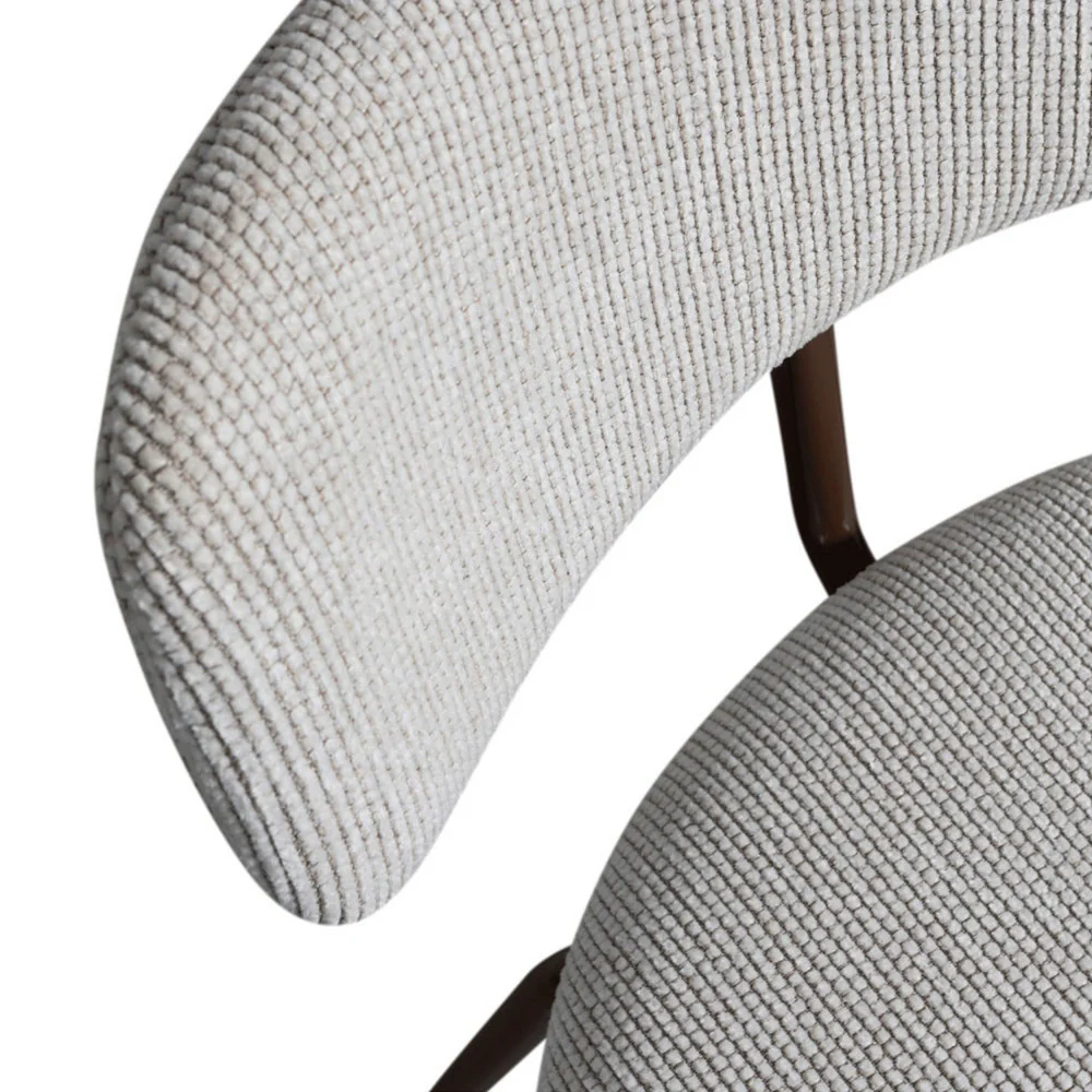 Travis - Lot De 2 Chaises - Tissu & Métal - Beige - Image 7