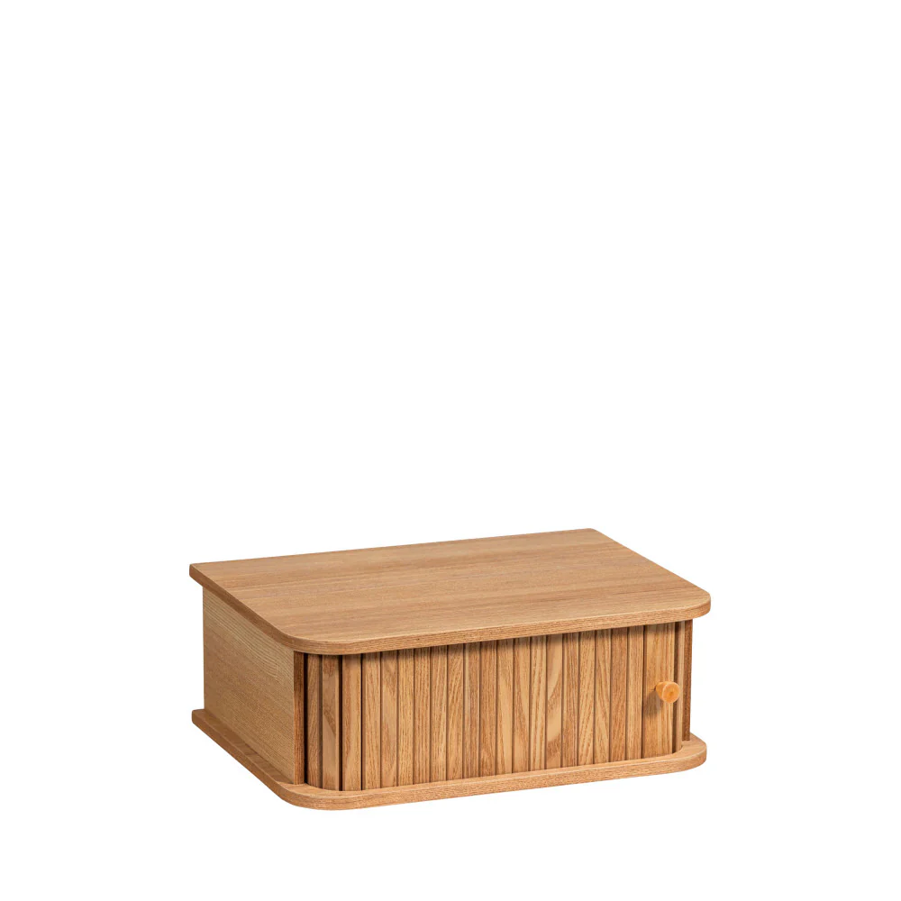 Jena - Table De Chevet Suspendue 1 Porte Coulissante - Bois - Bois clair - Image 3
