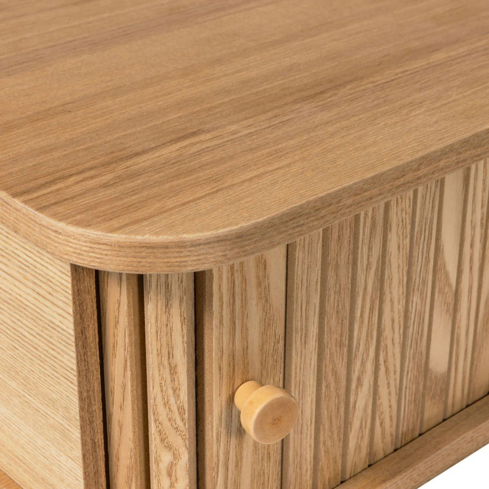 Jena - Table De Chevet Suspendue 1 Porte Coulissante - Bois - Bois clair - Image 8