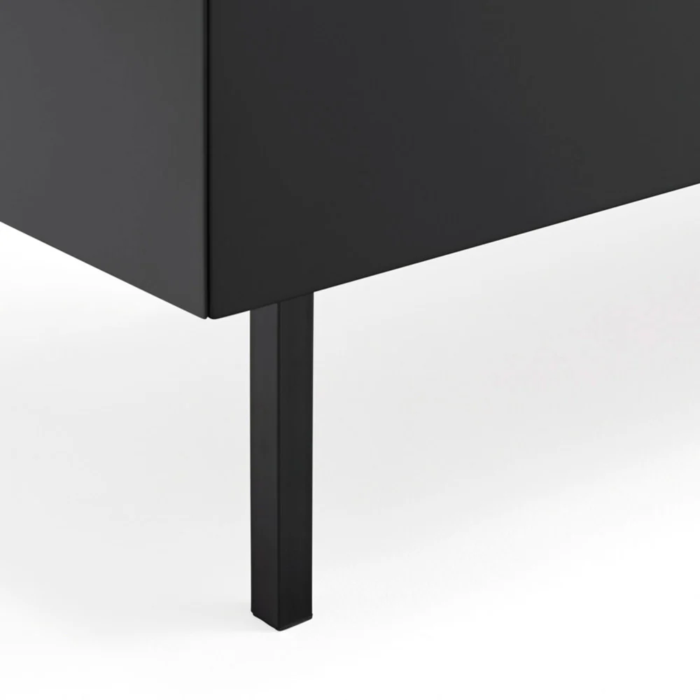 Arista - Meuble TV 1 Porte 2 Tiroirs - Bois - Noir - Image 9