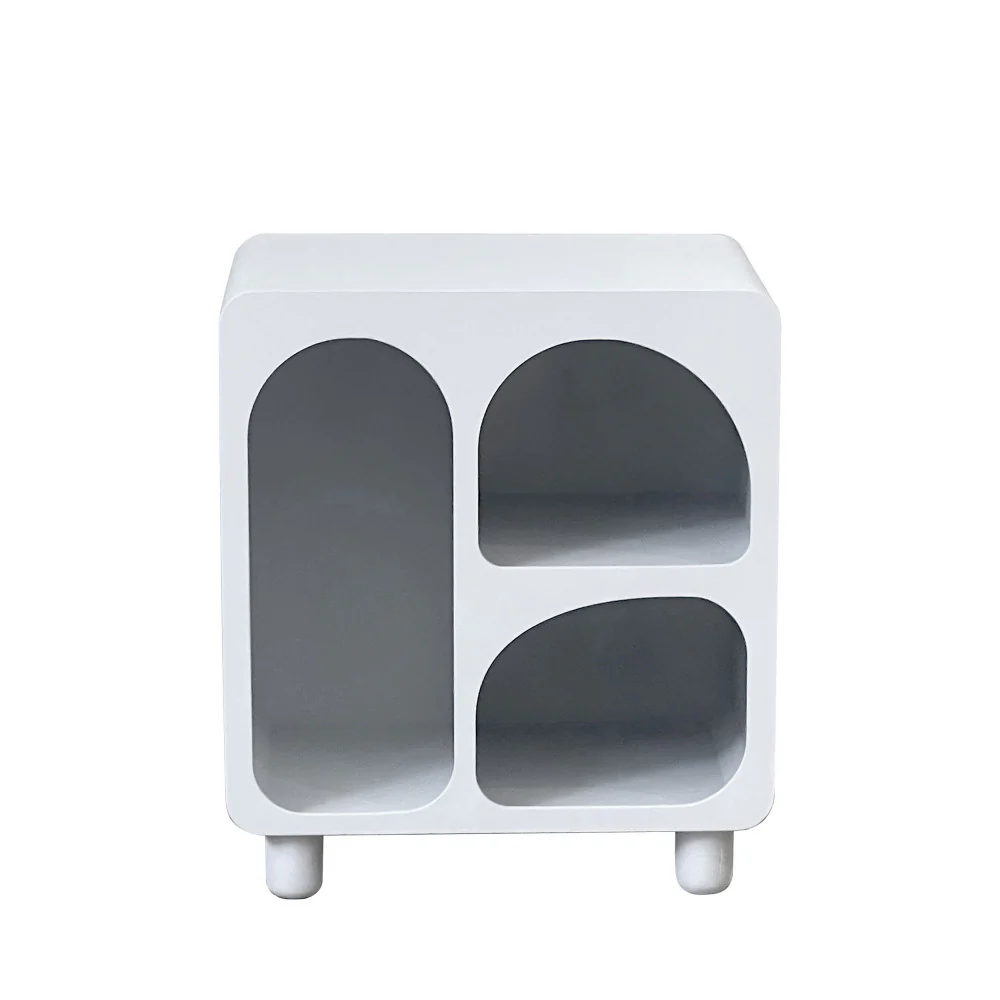 Richie - Table De Chevet 3 Niches - Bois - Blanc - Image 2