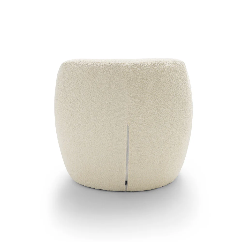 Mo - Fauteuil Rond - Tissu Bouclette - Blanc - Image 4