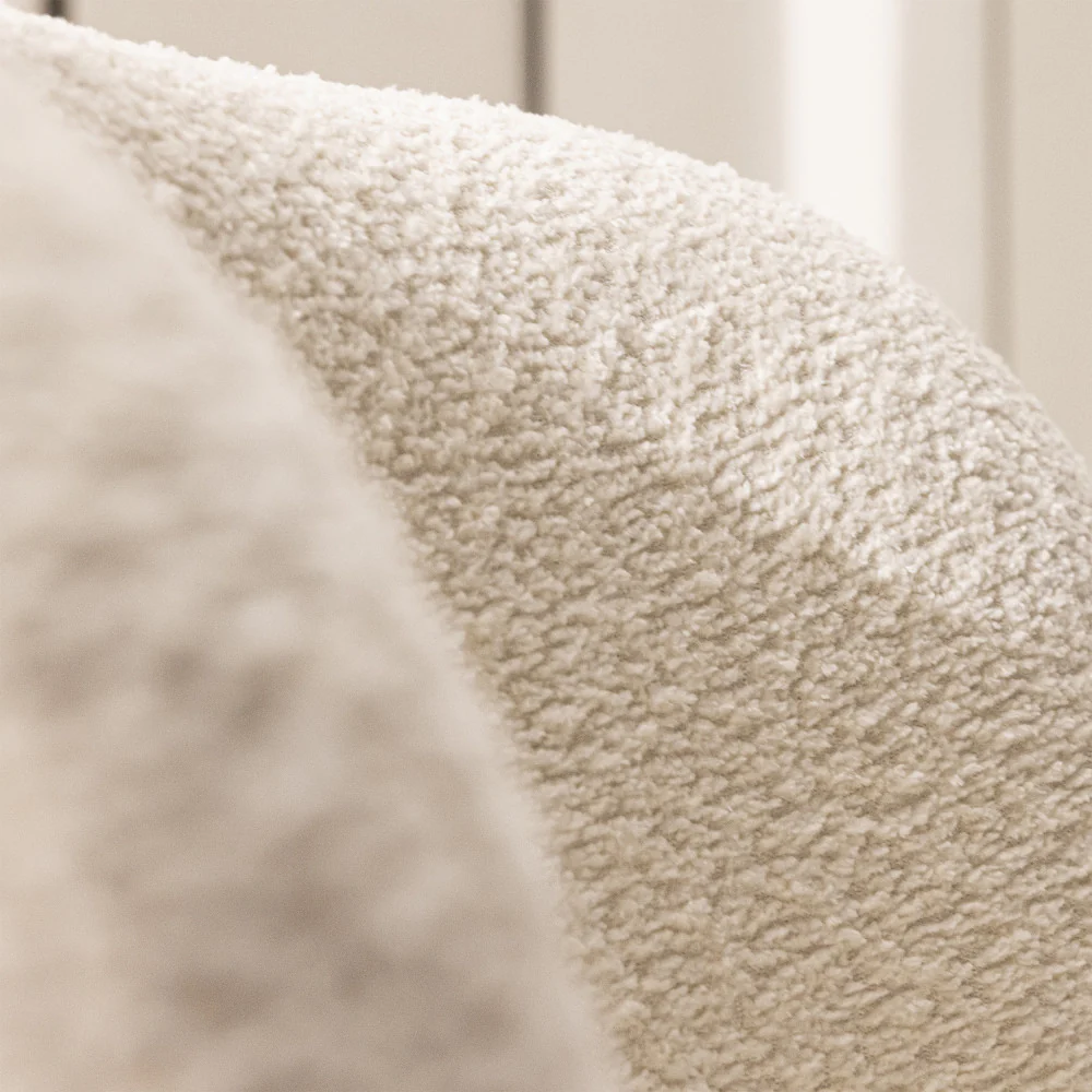 Mo - Fauteuil Rond - Tissu Bouclette - Blanc - Image 6