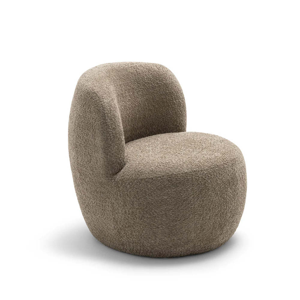 Mo - Fauteuil Rond - Tissu Bouclette - Taupe - Image 3