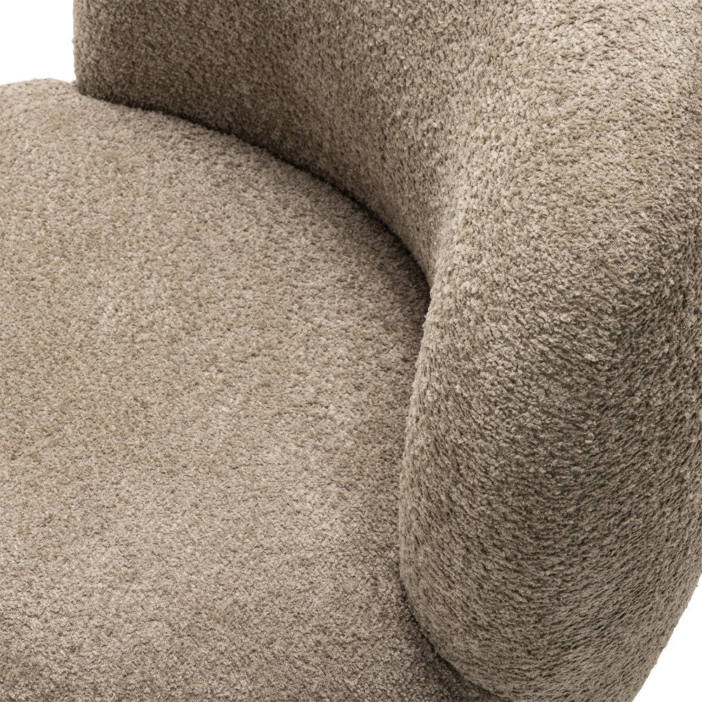 Mo - Fauteuil Rond - Tissu Bouclette - Taupe - Image 6