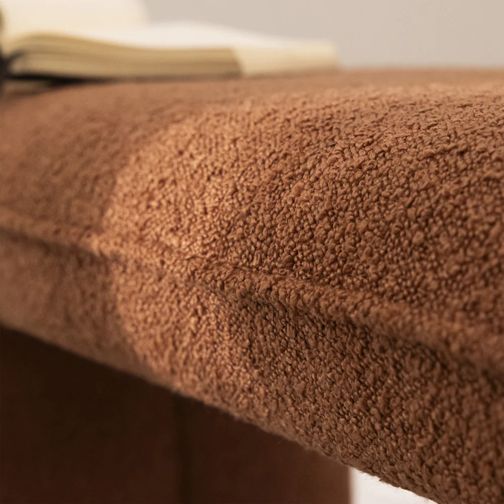 Full - Banc Rembourré - Tissu Bouclette - Rouille - Image 3