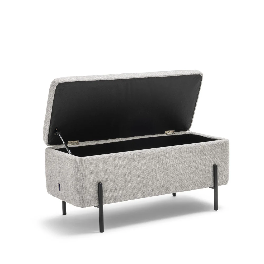 Kos - Banc Coffre - Tissu & Métal - Gris clair - Image 3