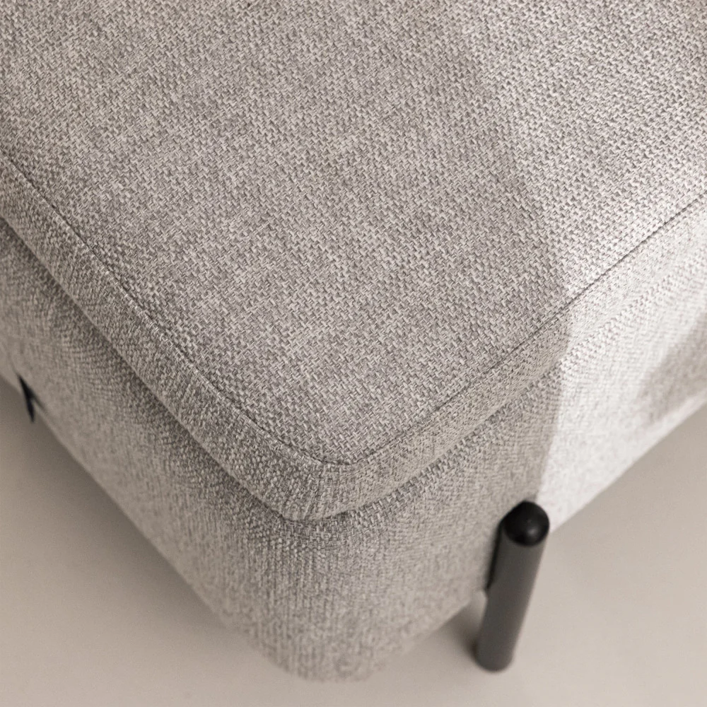 Kos - Banc Coffre - Tissu & Métal - Gris clair - Image 5
