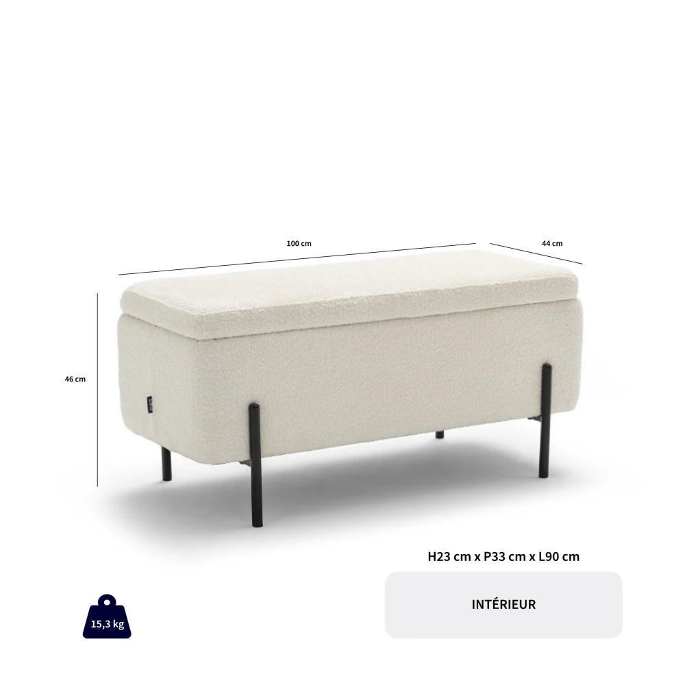 Kos - Banc Coffre - Tissu & Métal - Rouille - Image 7