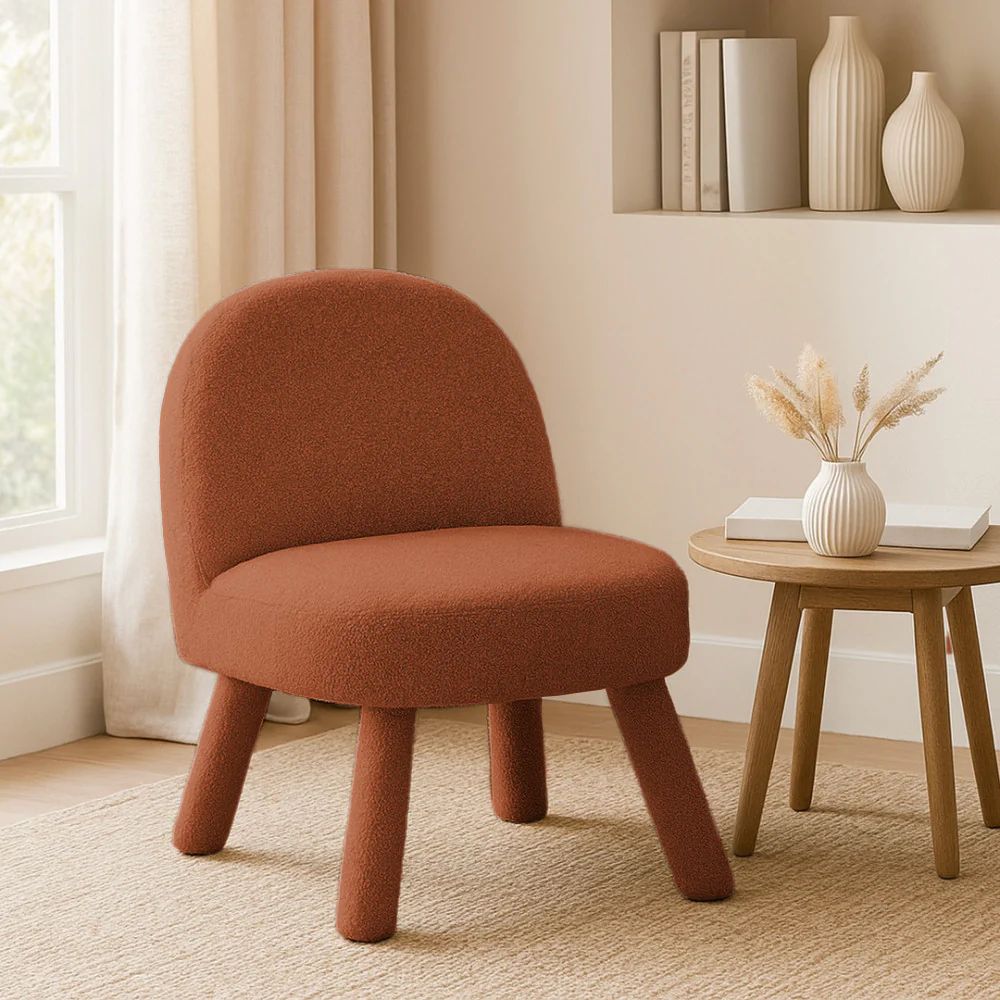 Abica - Fauteuil - Tissu Bouclette - Rouille - Image 5