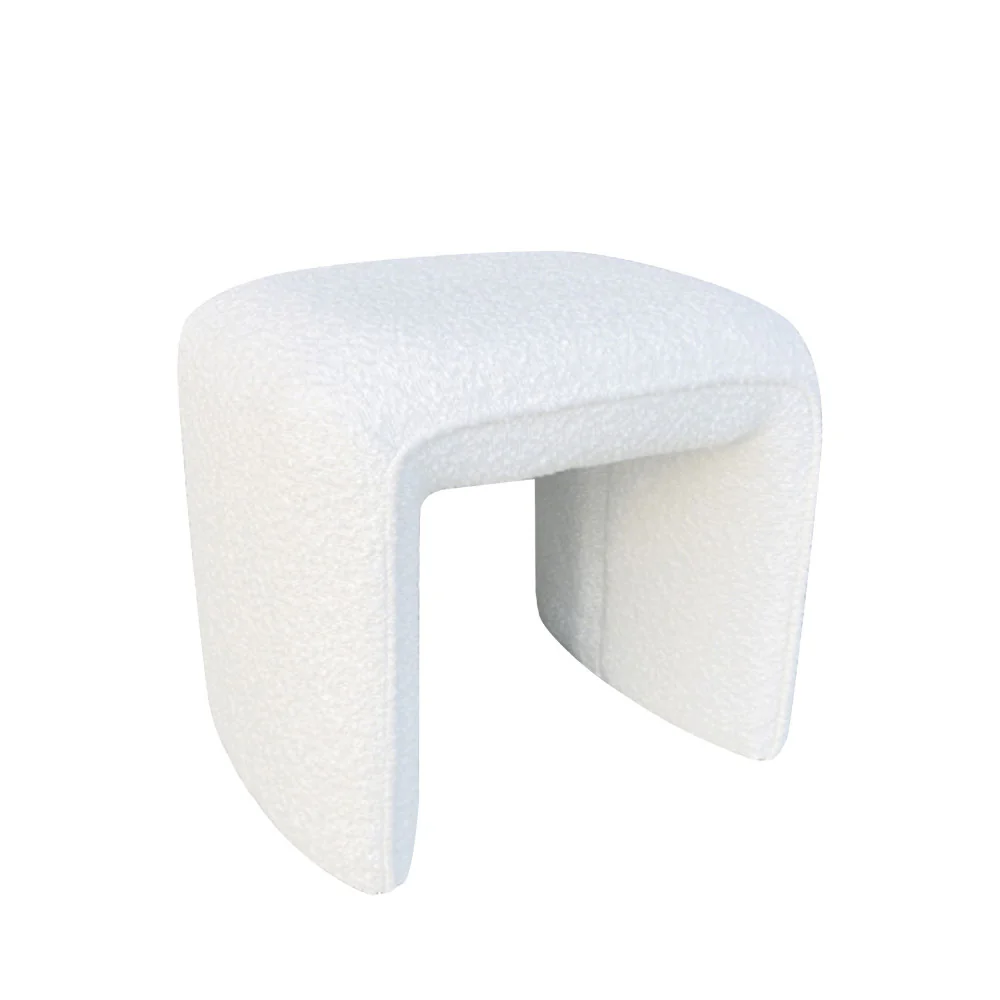 Full - Pouf - Tissu Bouclette - Blanc - Image 2