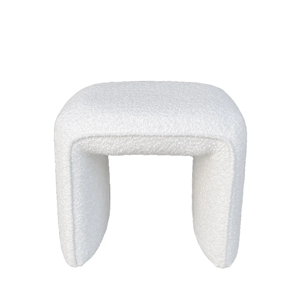 Full - Pouf - Tissu Bouclette - Blanc - Image 3