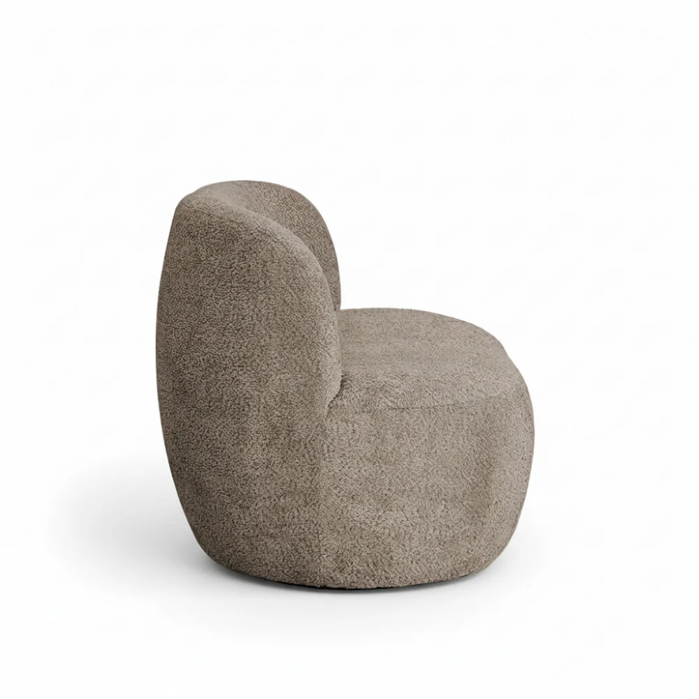 Mo - Banquette 2 Places - Tissu Bouclette - Taupe - Image 3