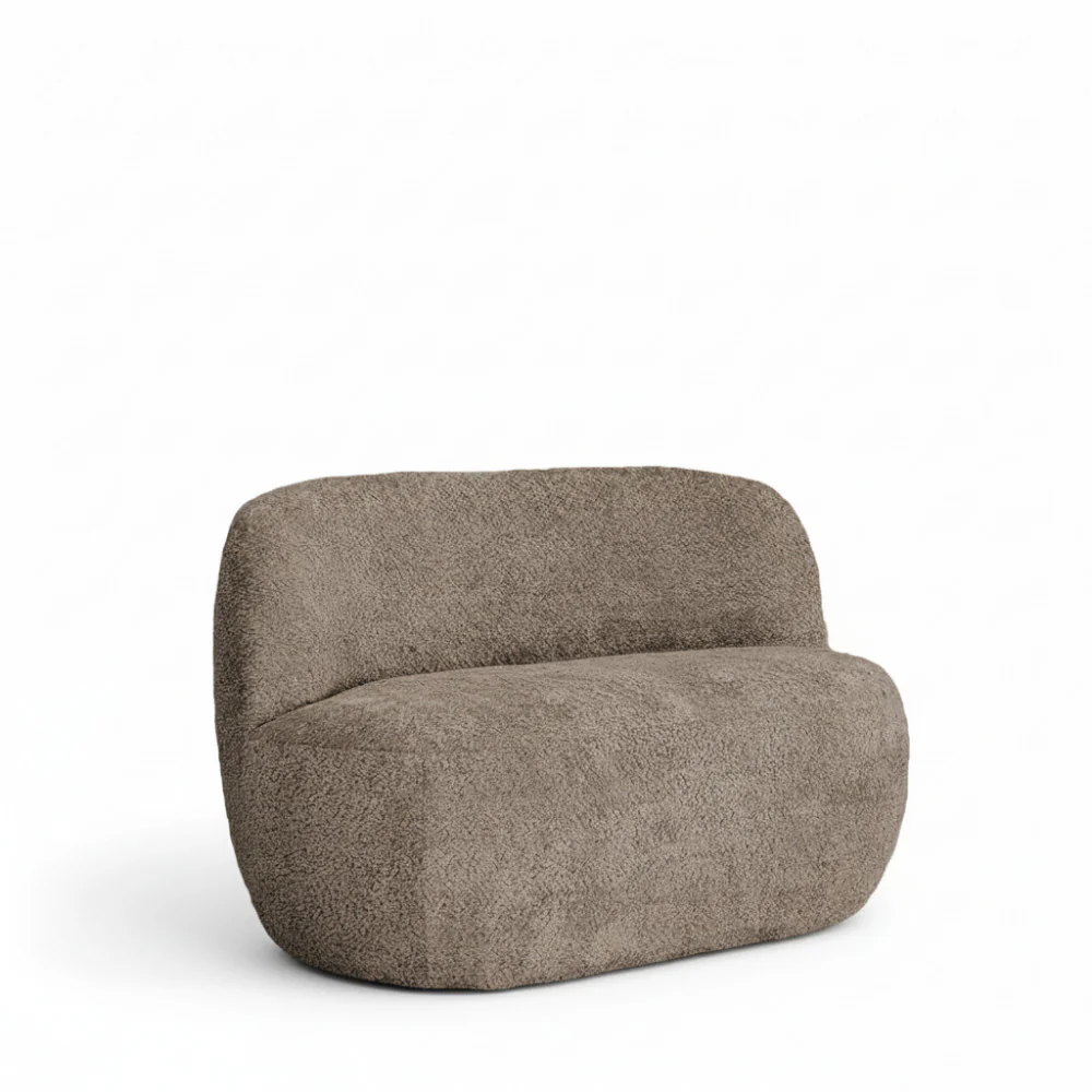 Mo - Banquette 2 Places - Tissu Bouclette - Taupe - Image 5