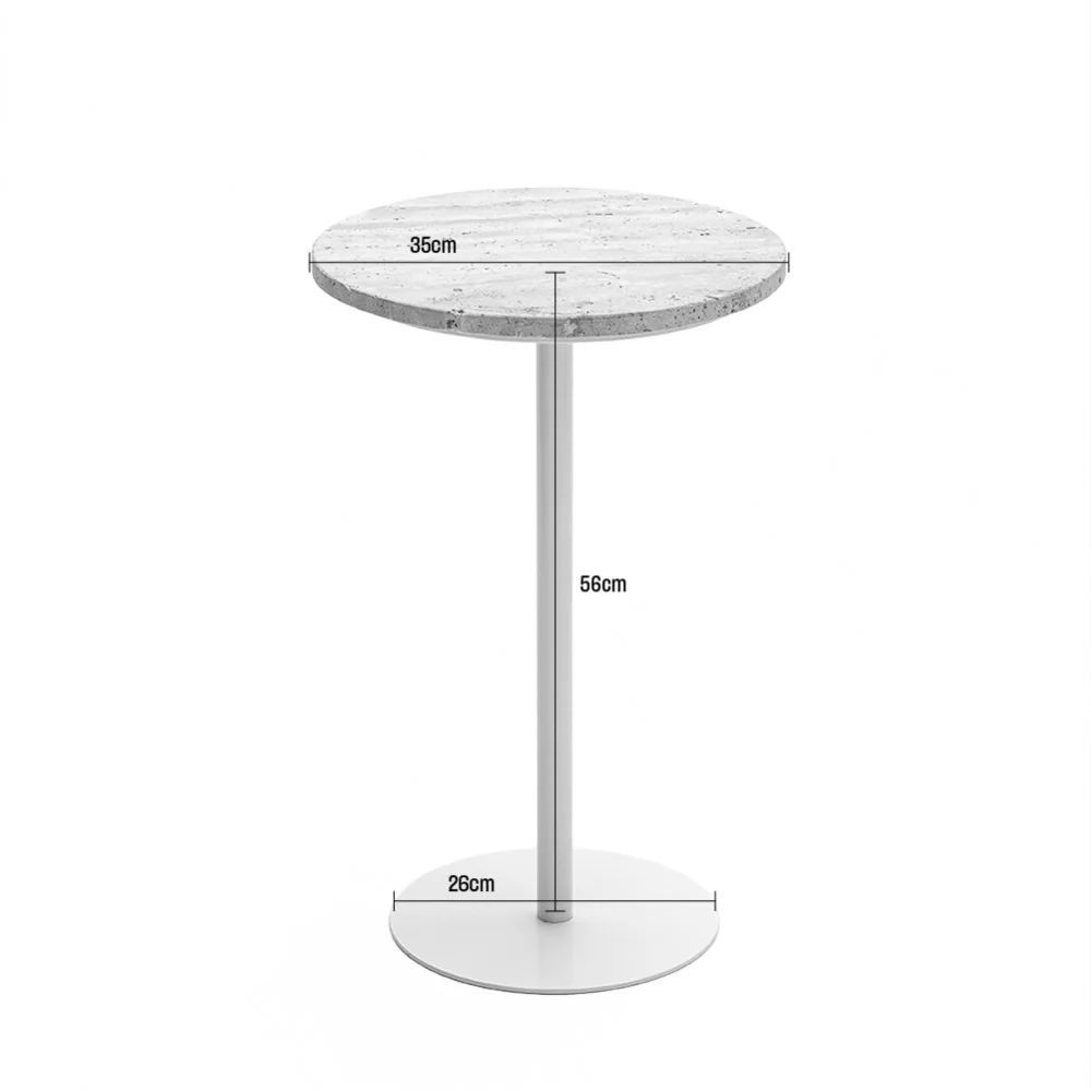 Rito - Table D'appoint Et Travertin - Métal - Beige - Image 10