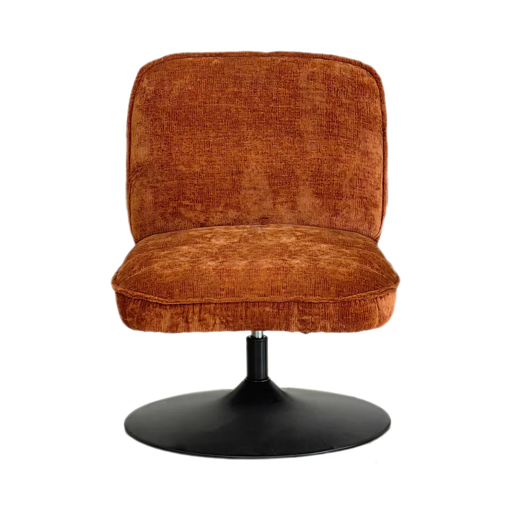 Parbo - Fauteuil Pivotant Pied Tulipe - Velours Côtelé - Marron - Image 3