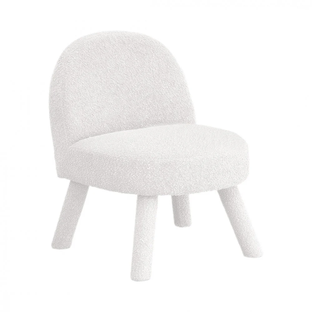 Abica - Fauteuil - Tissu Bouclette - Blanc - Image 2