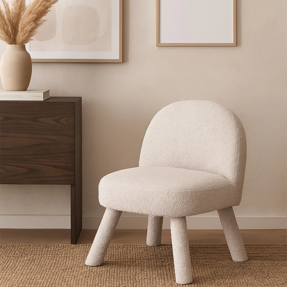 Abica - Fauteuil - Tissu Bouclette - Blanc - Image 4
