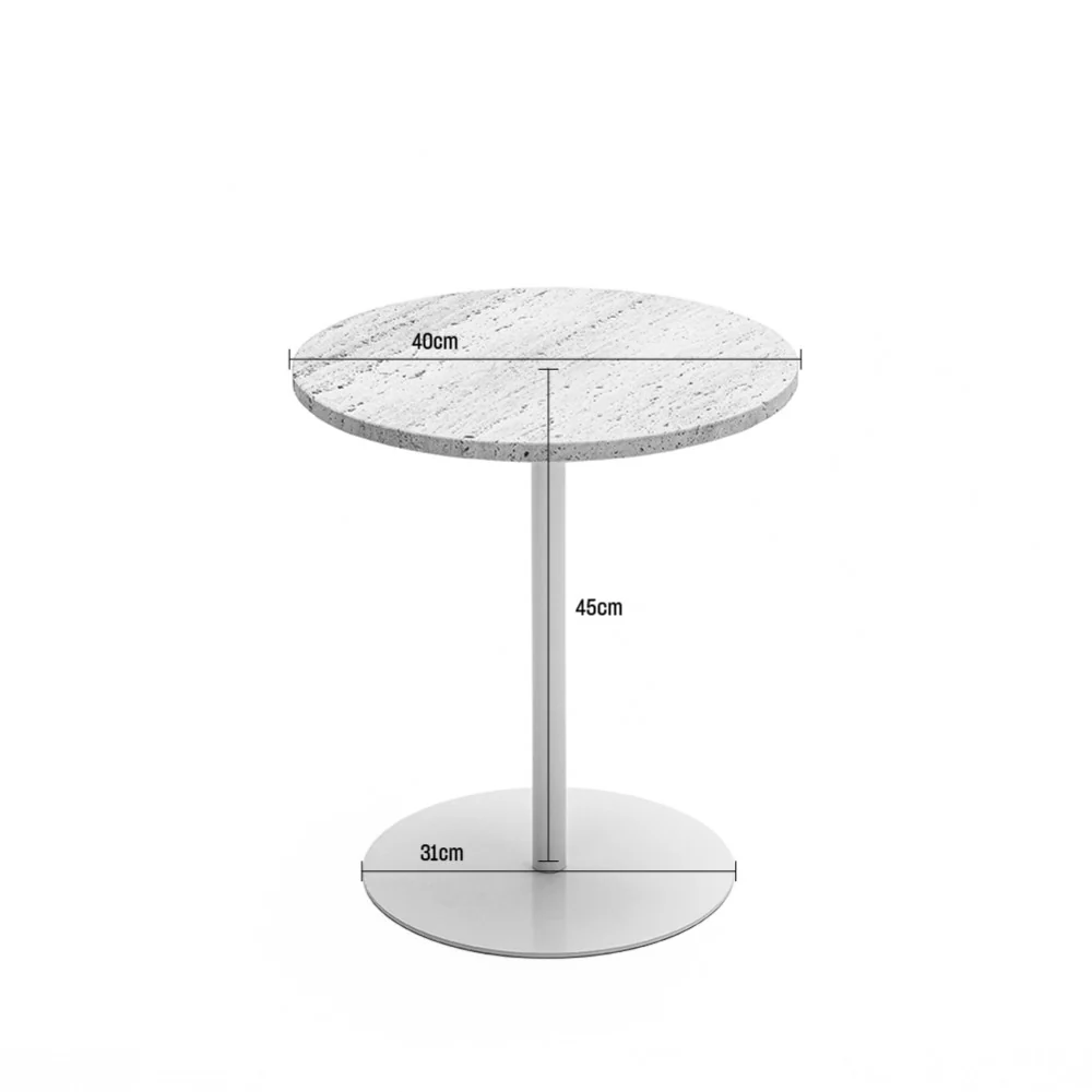 Rito - Table D'appoint Et Travertin - Métal - Beige - Image 10