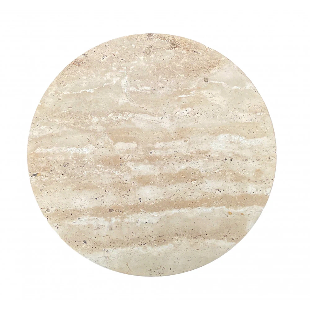Rito - Table D'appoint Et Travertin - Métal - Beige - Image 6