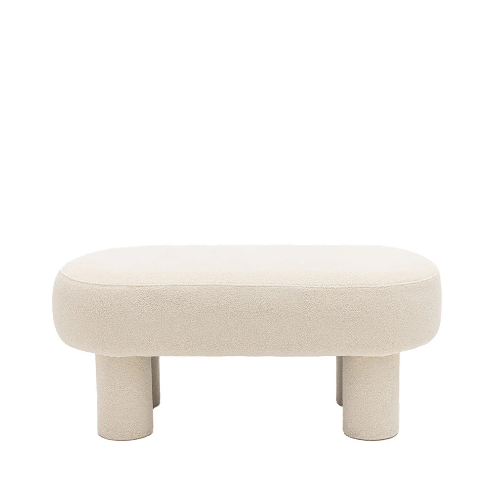 Ploom - Banc Arrondi - Tissu Bouclette - Crème - Image 2