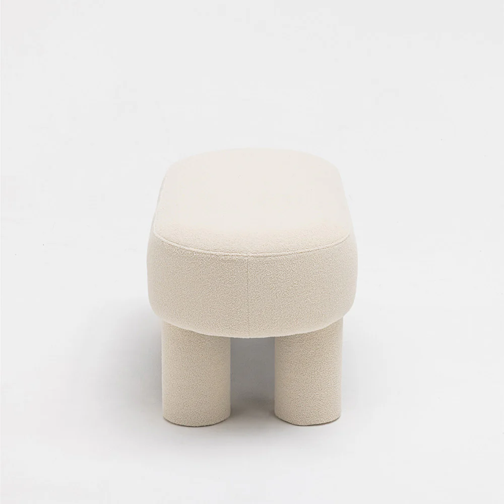 Ploom - Banc Arrondi - Tissu Bouclette - Crème - Image 4