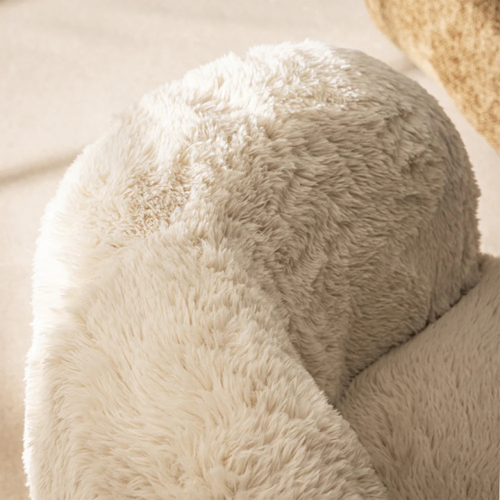 Mo - Fauteuil Rond - Imitation Fourrure - Beige - Image 6