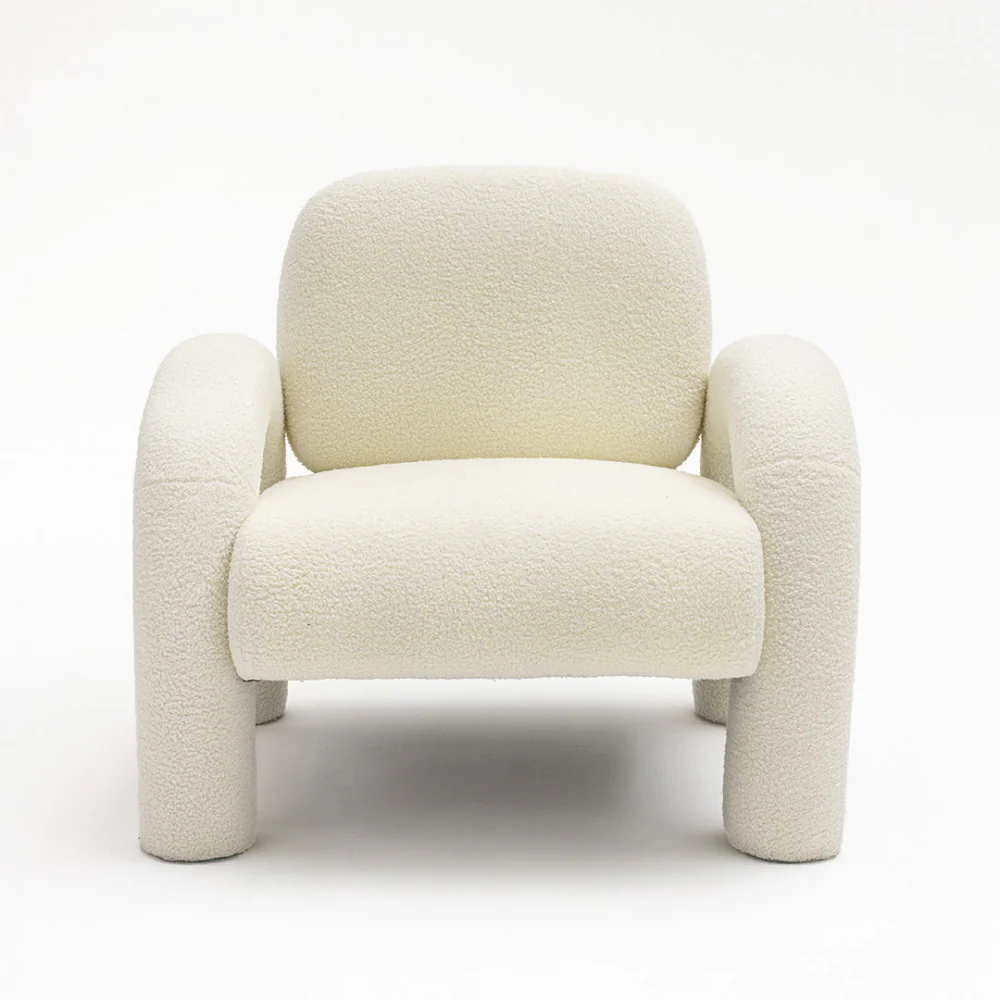 Mio - Fauteuil - Tissu Bouclette - Blanc - Image 3