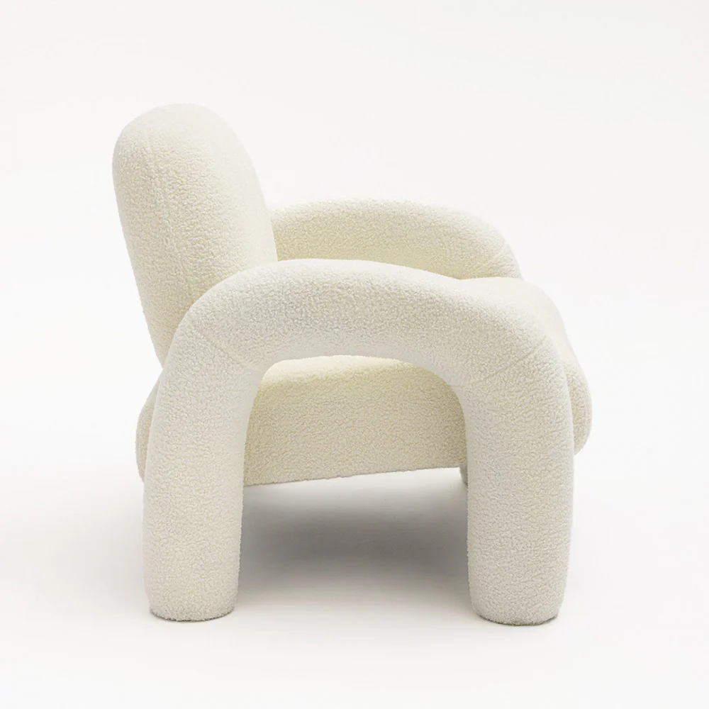 Mio - Fauteuil - Tissu Bouclette - Blanc - Image 5