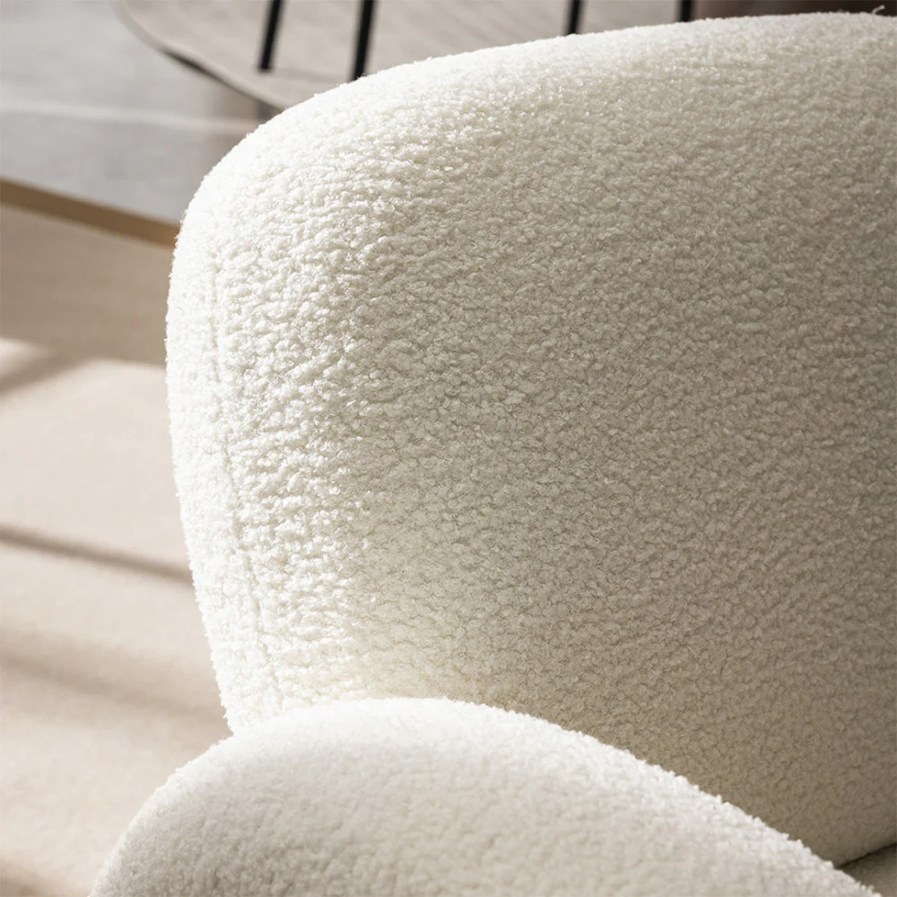 Mio - Fauteuil - Tissu Bouclette - Blanc - Image 7