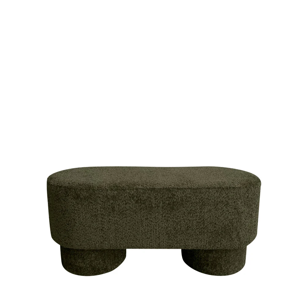 Arlo - Banc Arrondie - Tissu Bouclette - Vert kaki - Image 2
