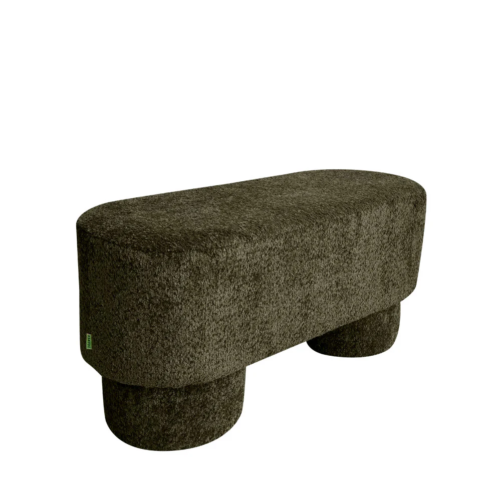 Arlo - Banc Arrondie - Tissu Bouclette - Vert kaki - Image 3