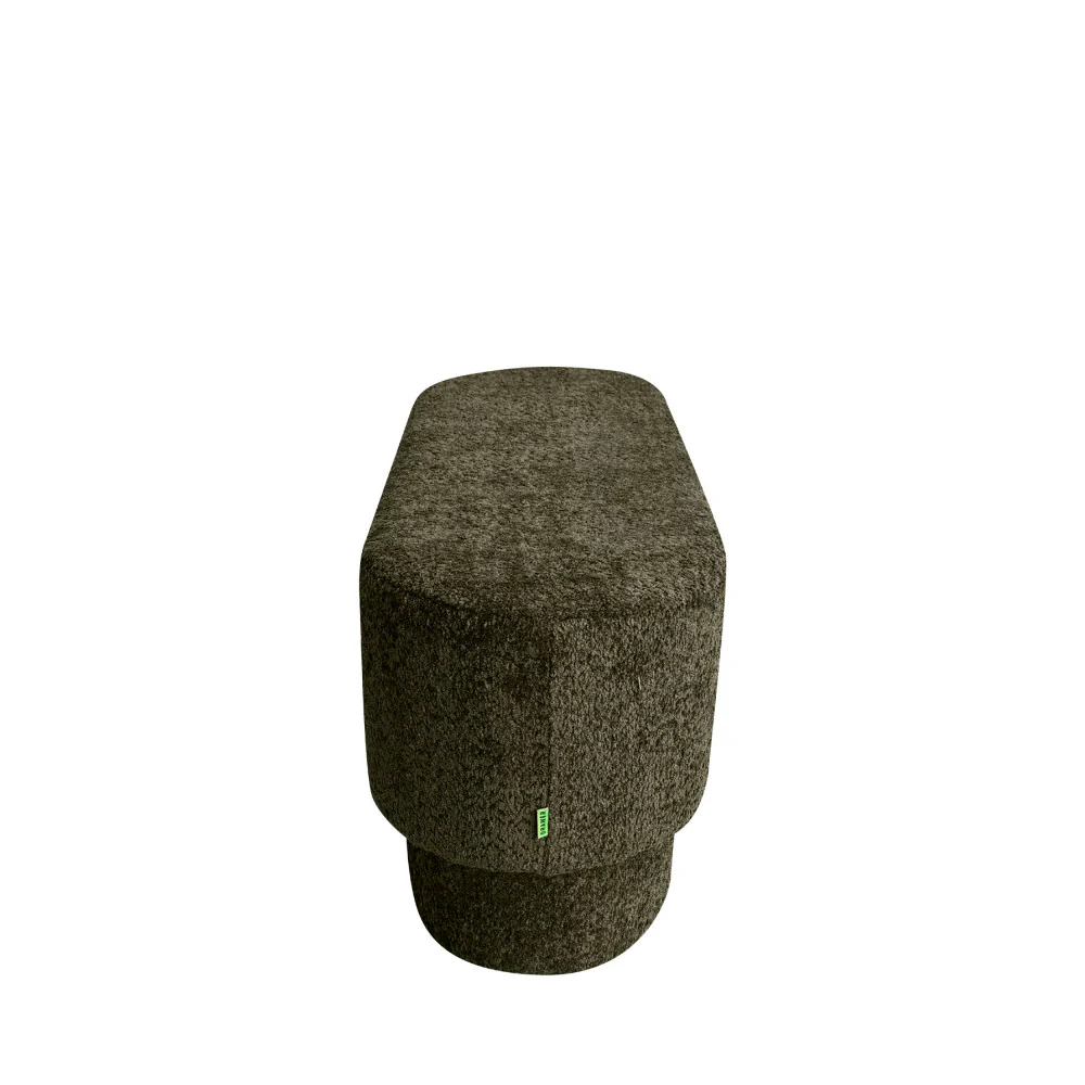 Arlo - Banc Arrondie - Tissu Bouclette - Vert kaki - Image 4